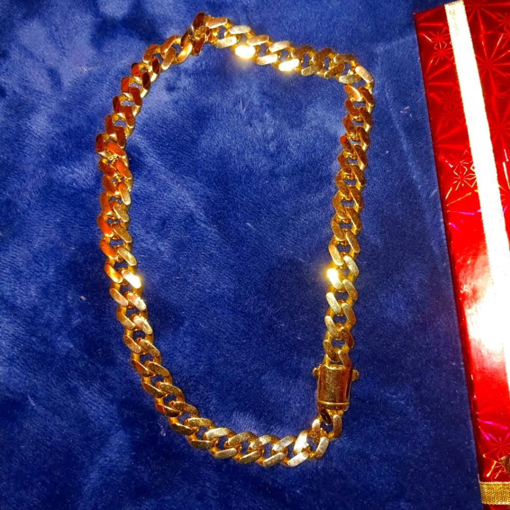 10kt 12mm 18"long Monaco Style Gold Chain